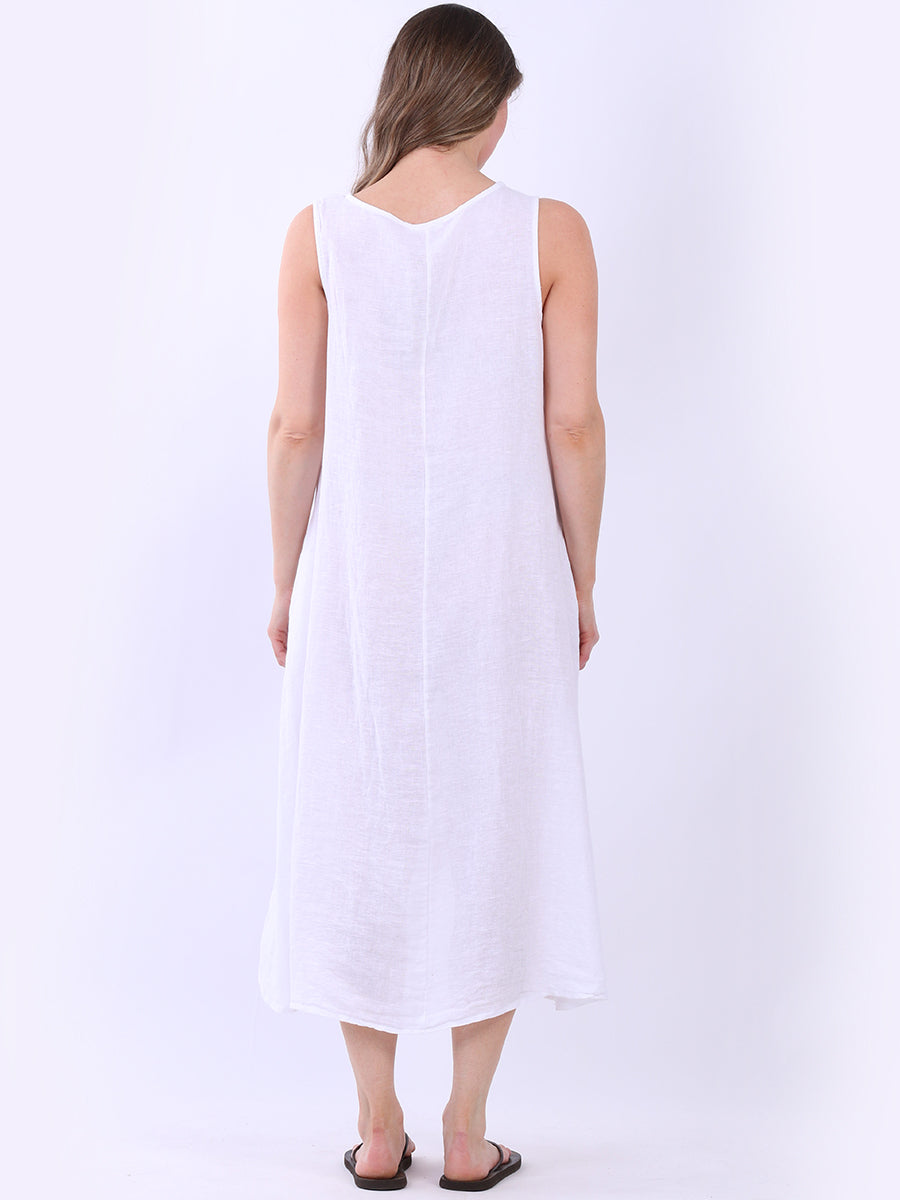 Solid Linen Sleeveless Slouchy Dress