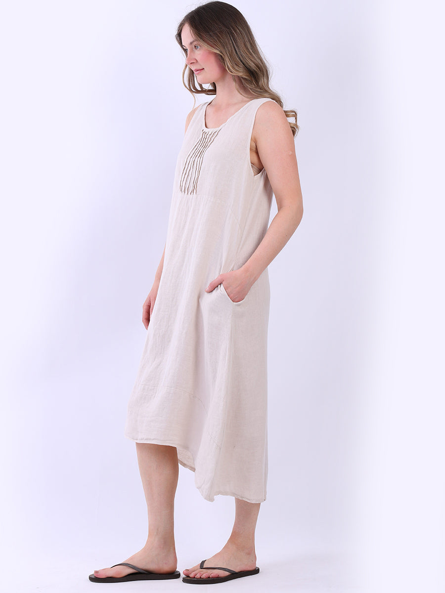 Solid Linen Sleeveless Slouchy Dress
