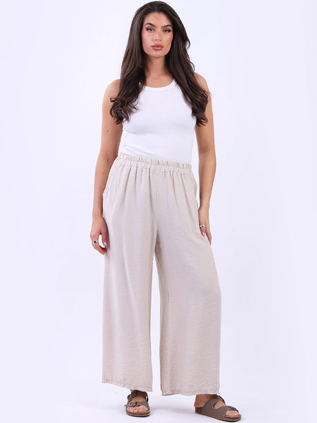 Solid Palazzo Trouser Beige