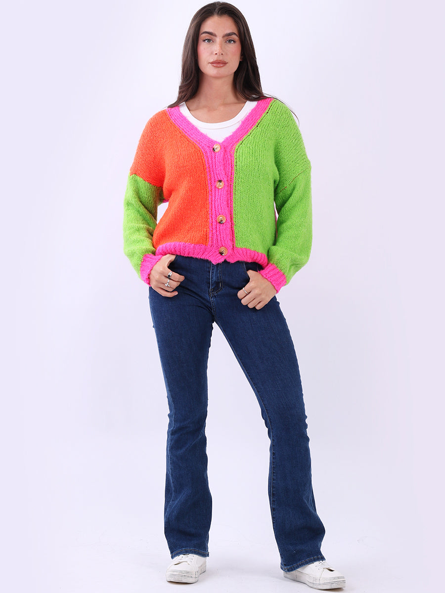 Crop Knitted Cardigan Fuchsia