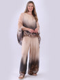 Batwing Silk Tunic Top Beige