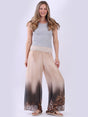 Women Silk Trouser Beige