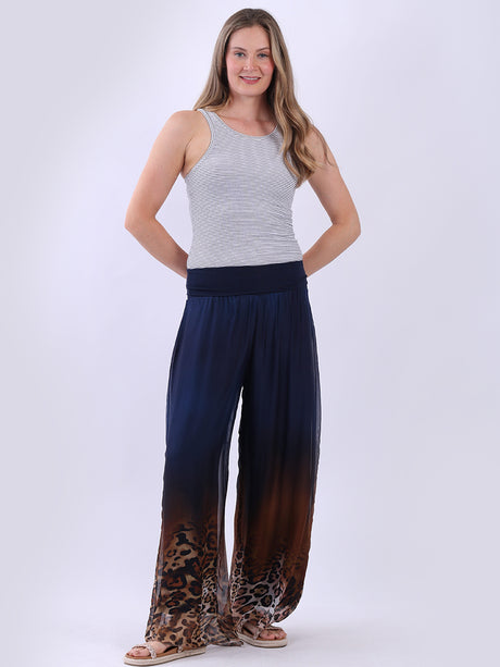 Women Silk Trouser Navy