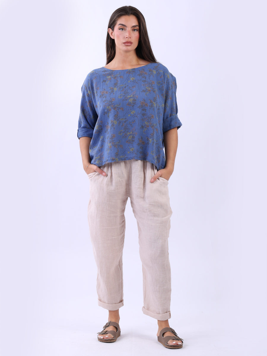 Floral Baggy Top Denim