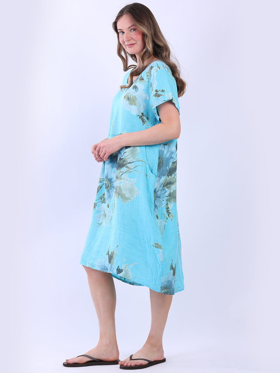 Floral Linen Slouchy Dress