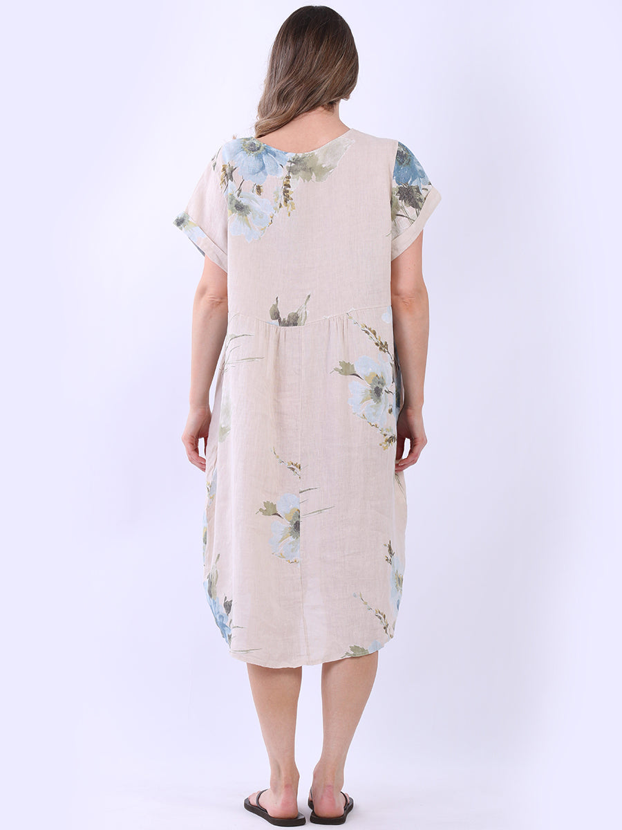 Floral Linen Slouchy Dress