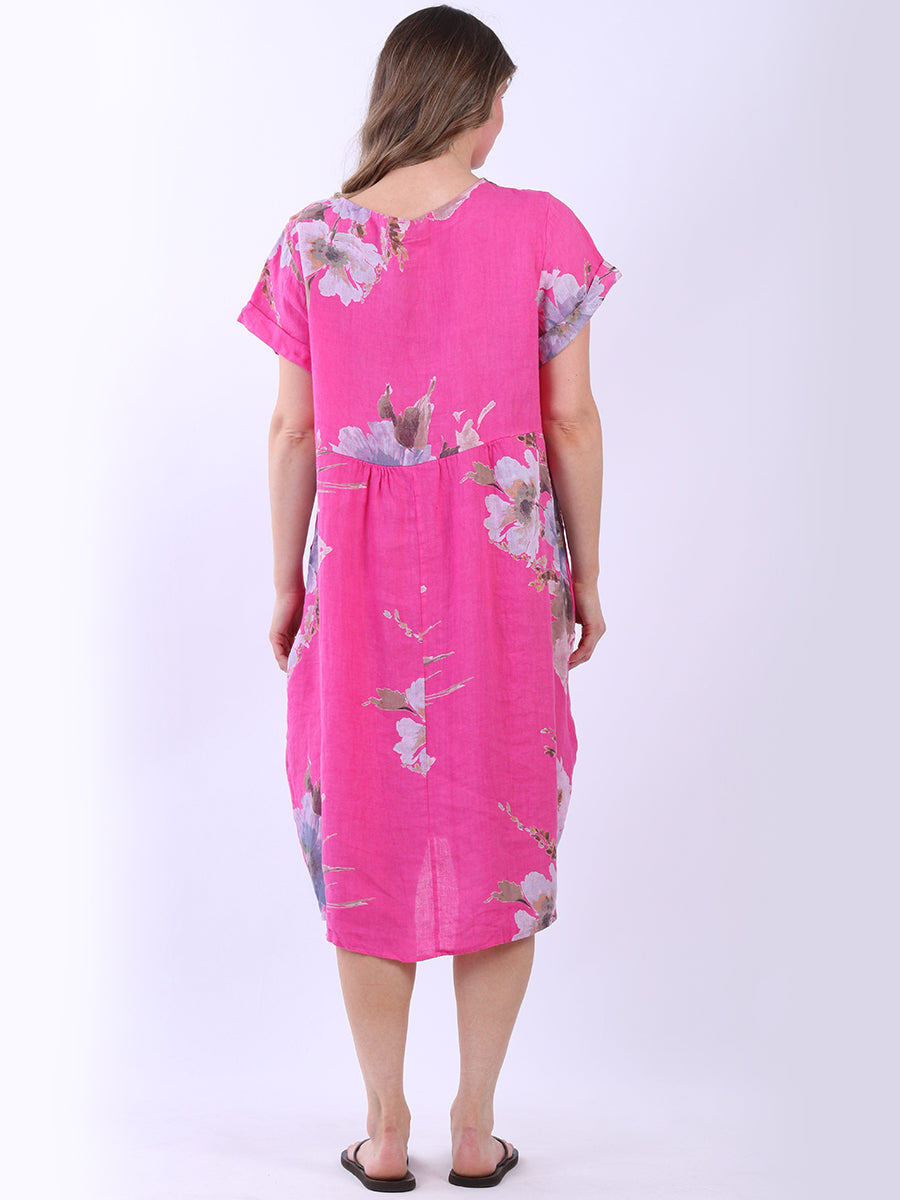 Floral Linen Slouchy Dress