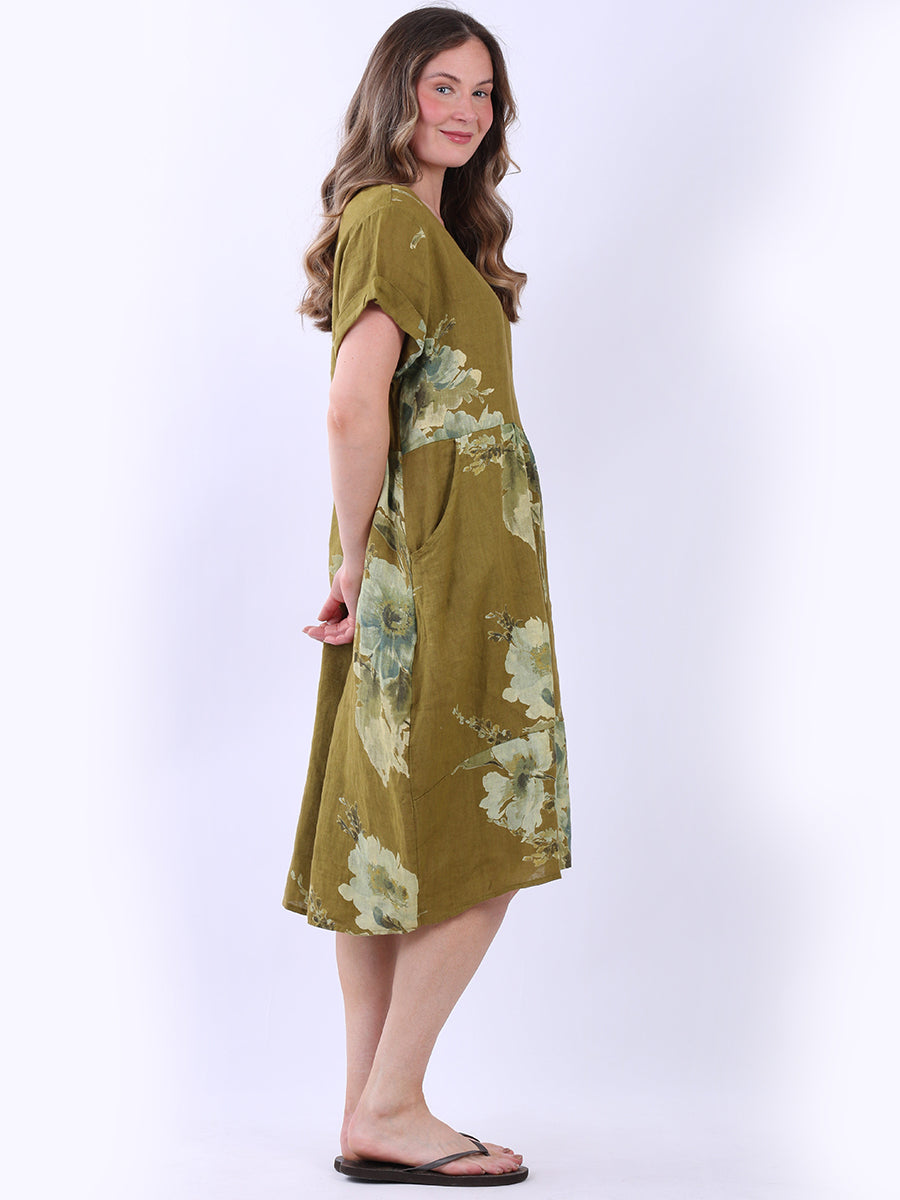 Floral Linen Slouchy Dress