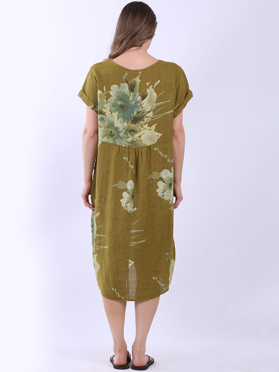 Floral Linen Slouchy Dress