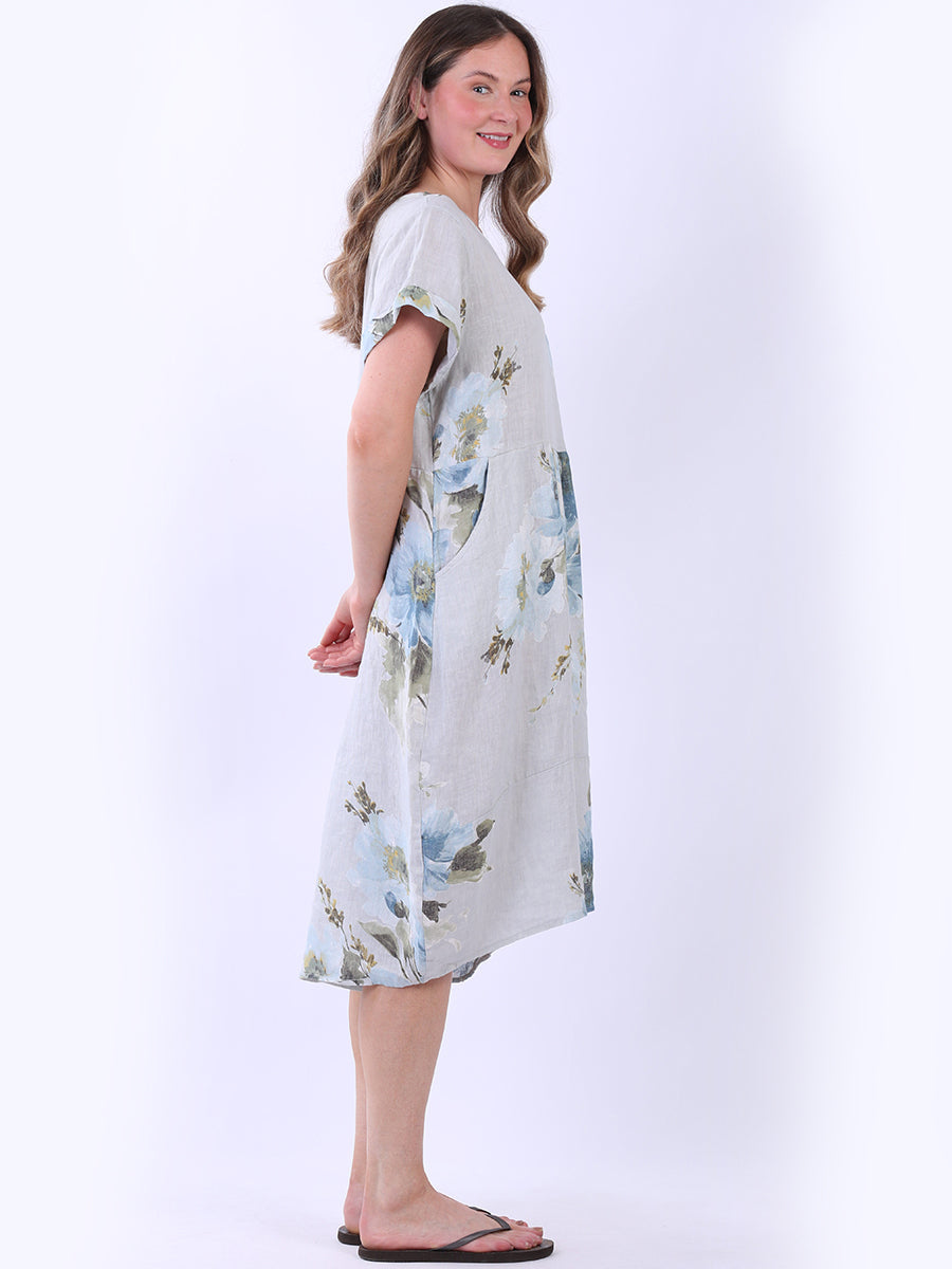 Floral Linen Slouchy Dress