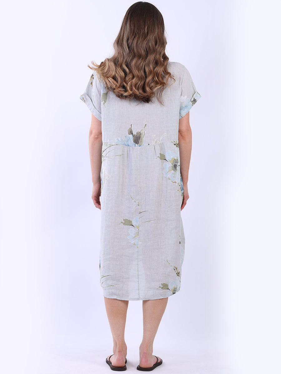 Floral Linen Slouchy Dress