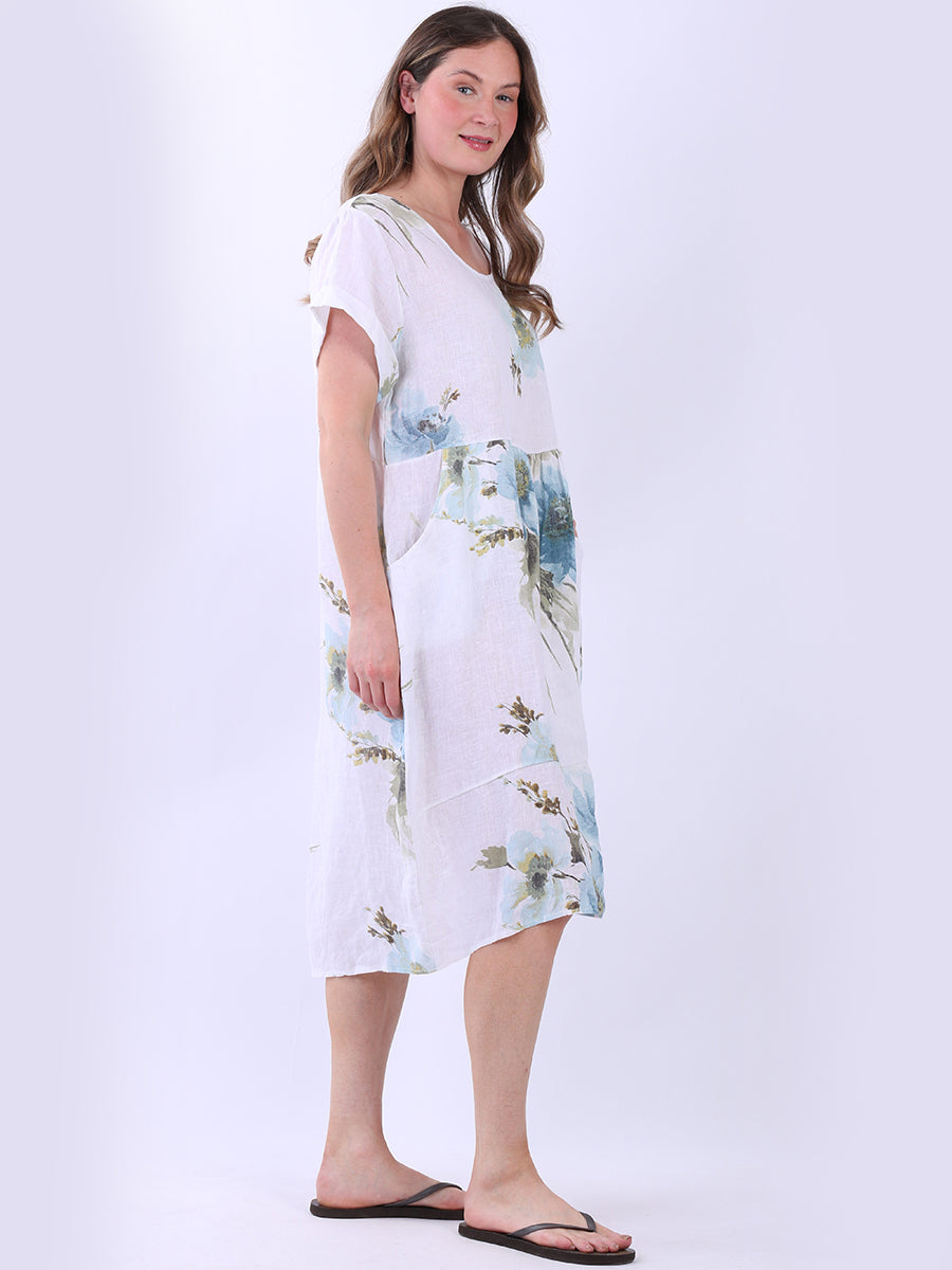 Floral Linen Slouchy Dress