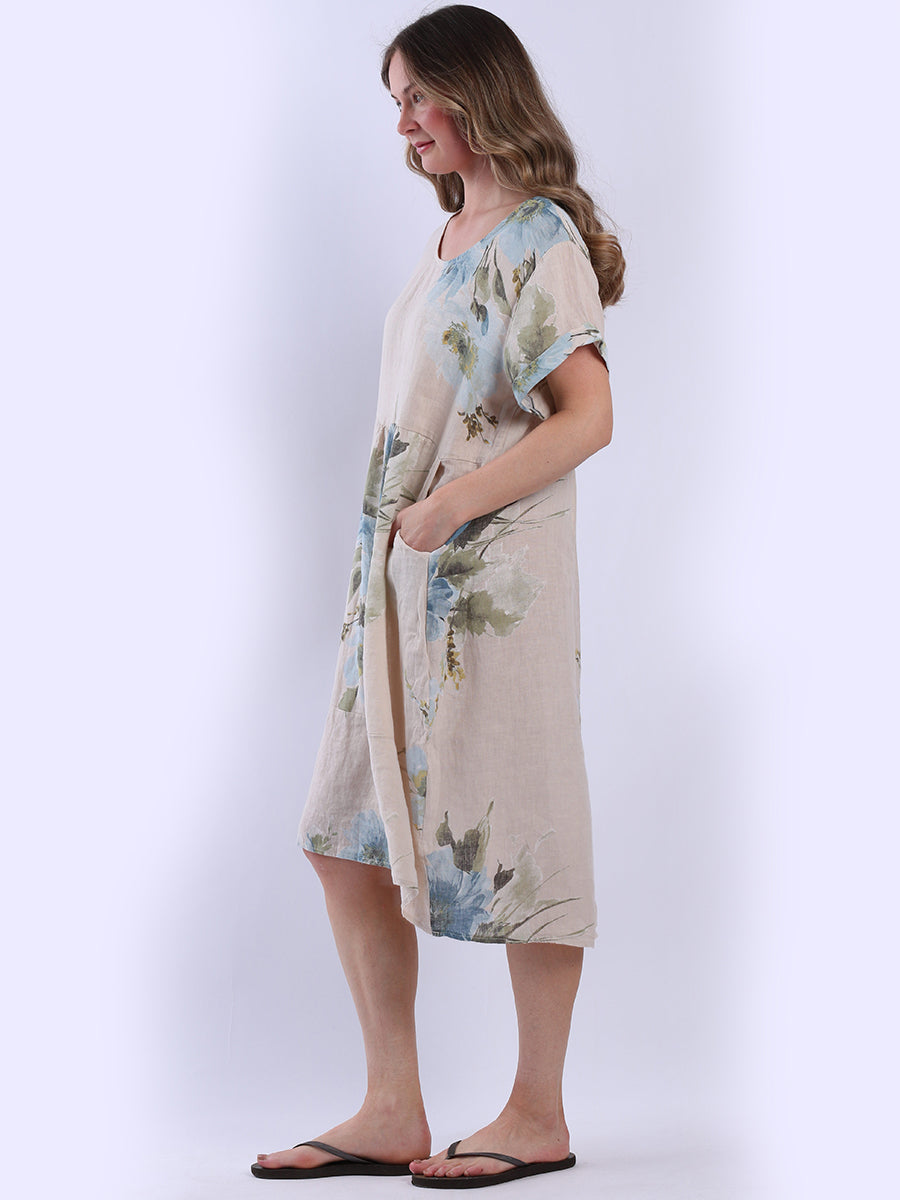 Floral Linen Slouchy Dress