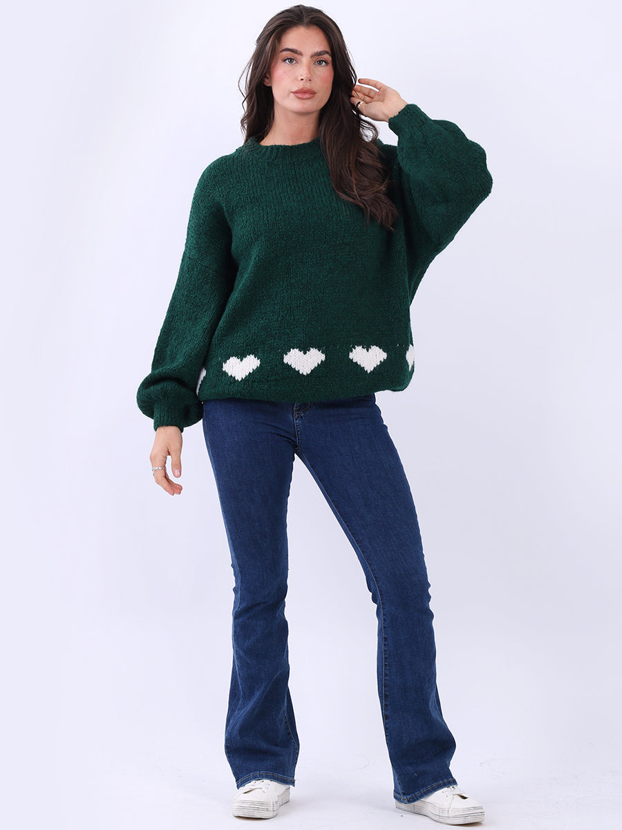 Baggy Woolen Jumper Bottle Green