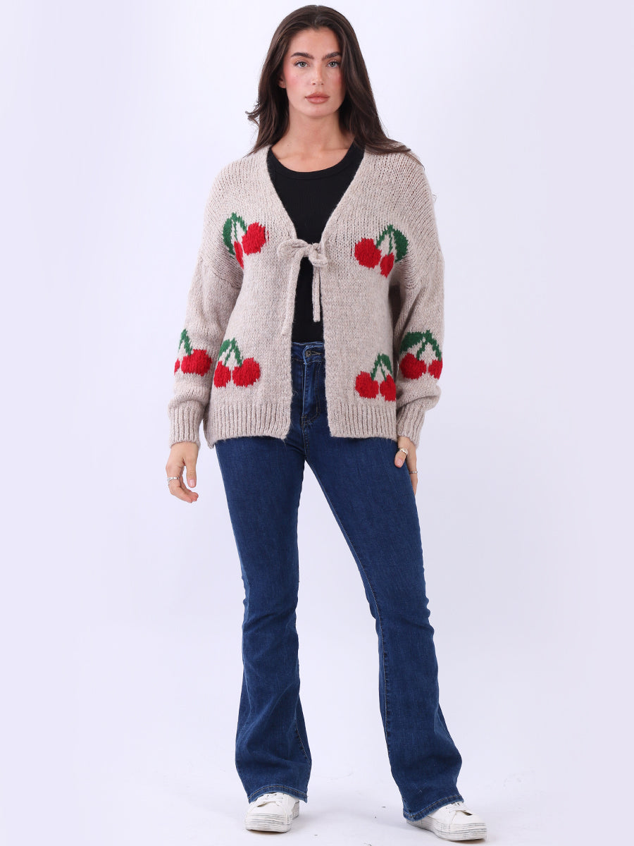 Woolen Knit Crop Cardigan Mocha