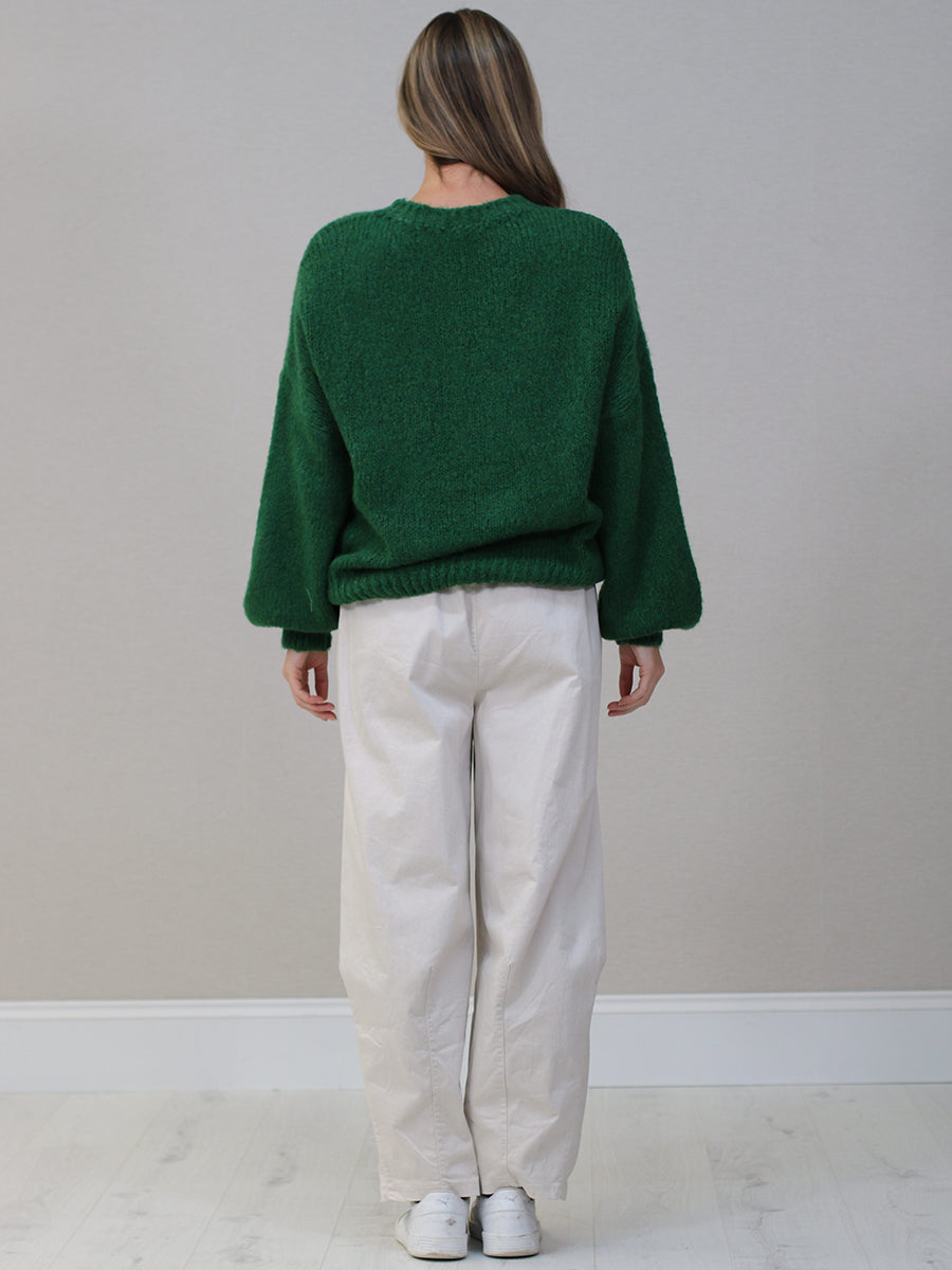 Drop Shoulders Wool Knitted Jumper