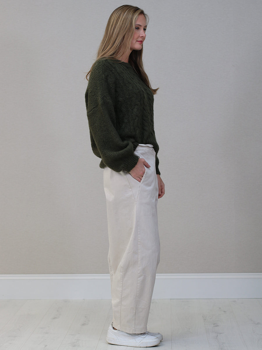 Drop Shoulders Wool Knitted Jumper