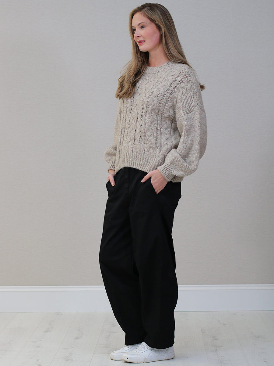Drop Shoulders Wool Knitted Jumper