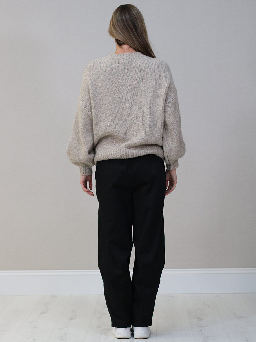 Drop Shoulders Wool Knitted Jumper