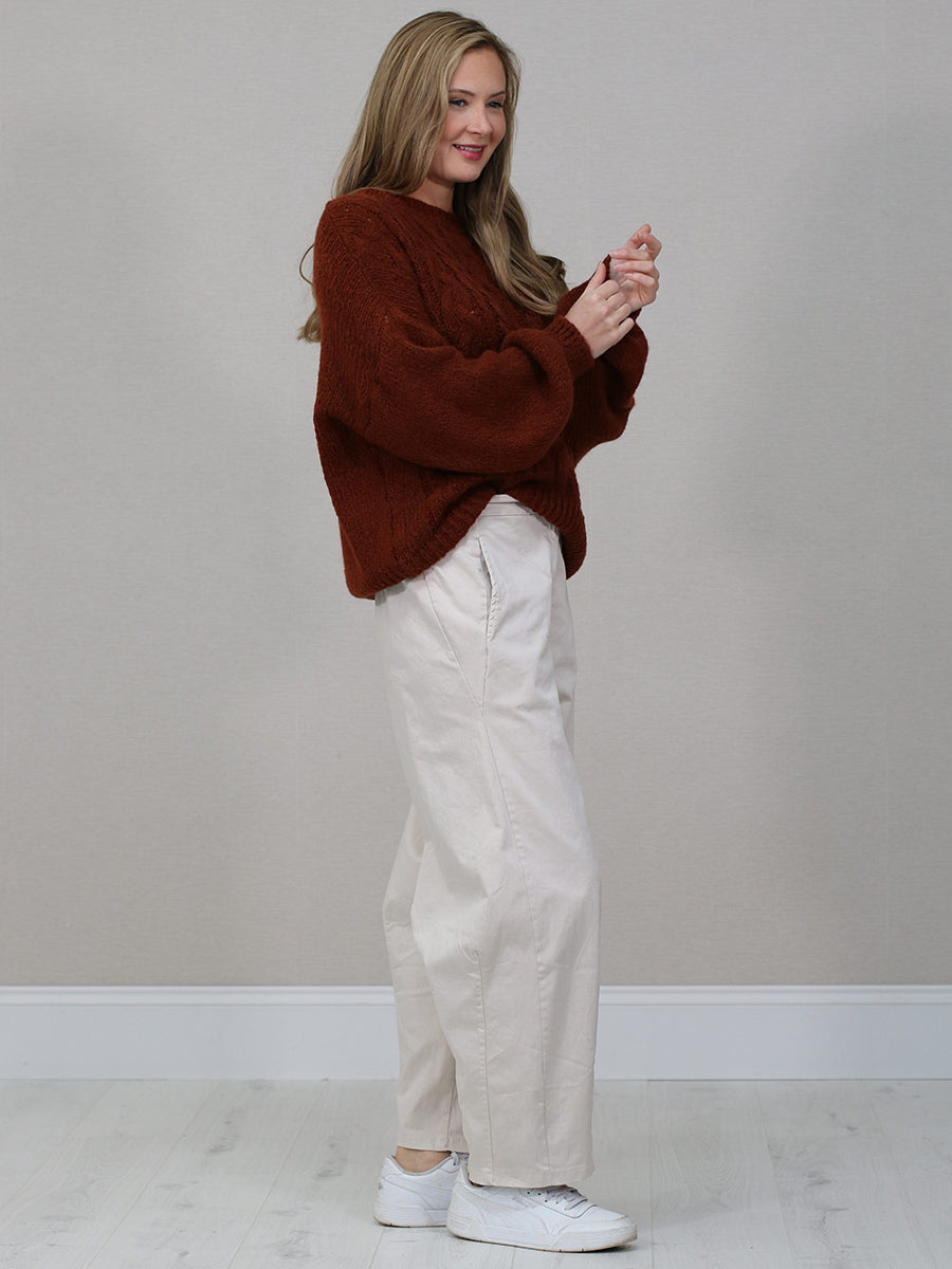 Drop Shoulders Wool Knitted Jumper