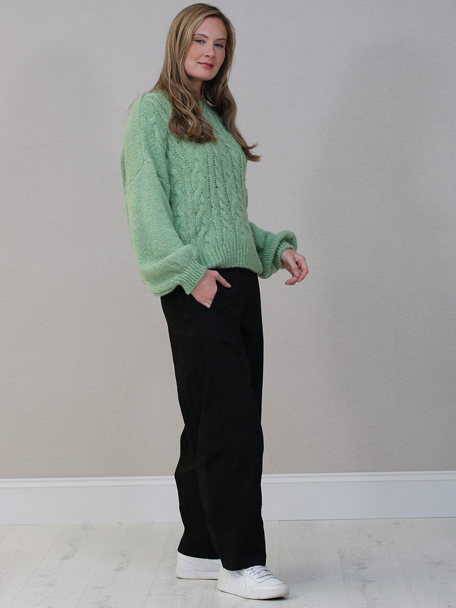 Drop Shoulders Wool Knitted Jumper