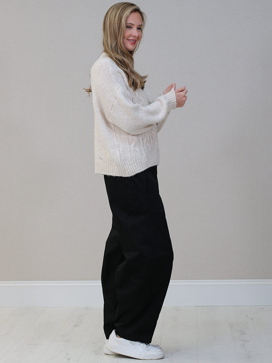 Drop Shoulders Wool Knitted Jumper