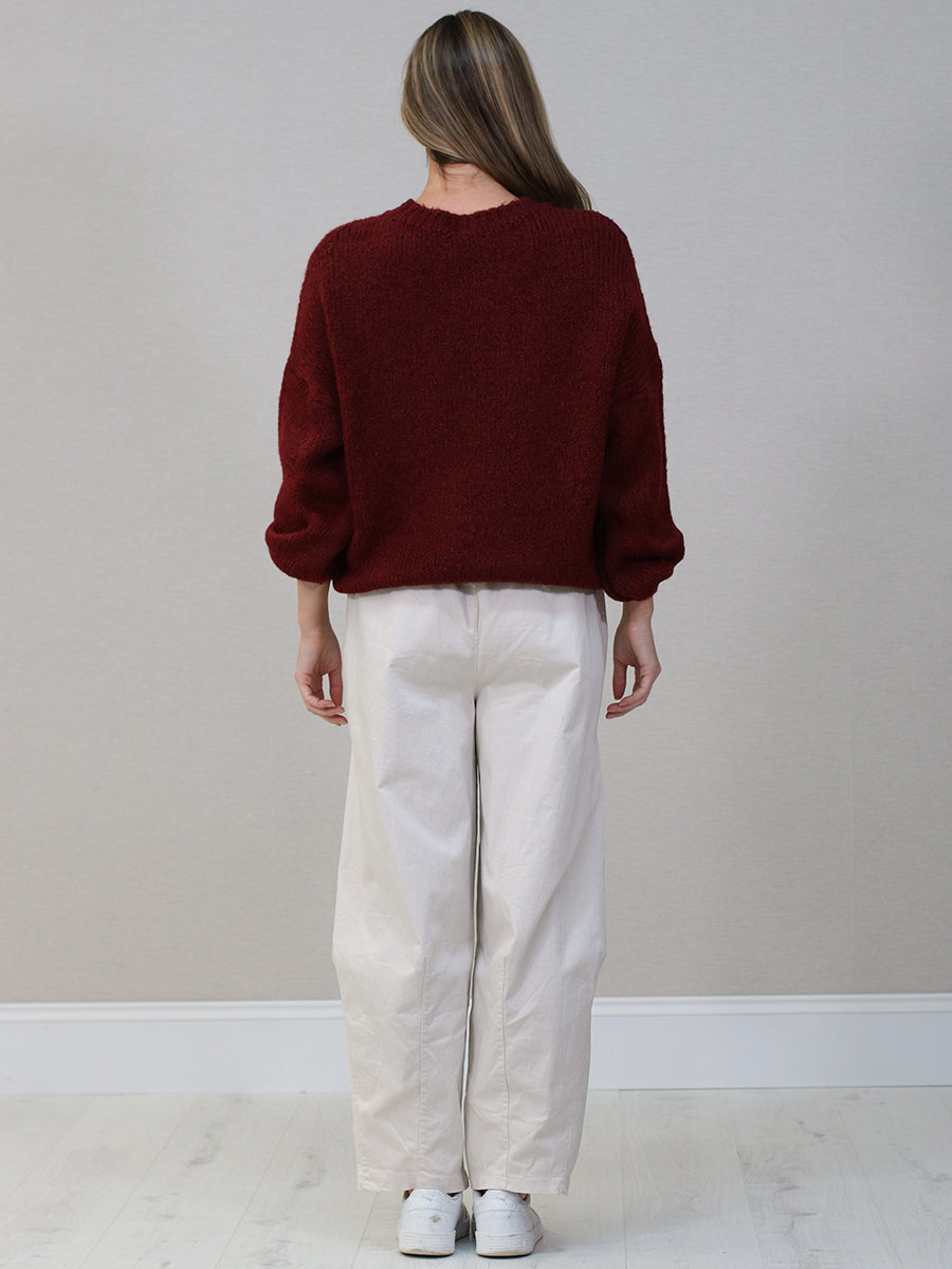 Drop Shoulders Wool Knitted Jumper