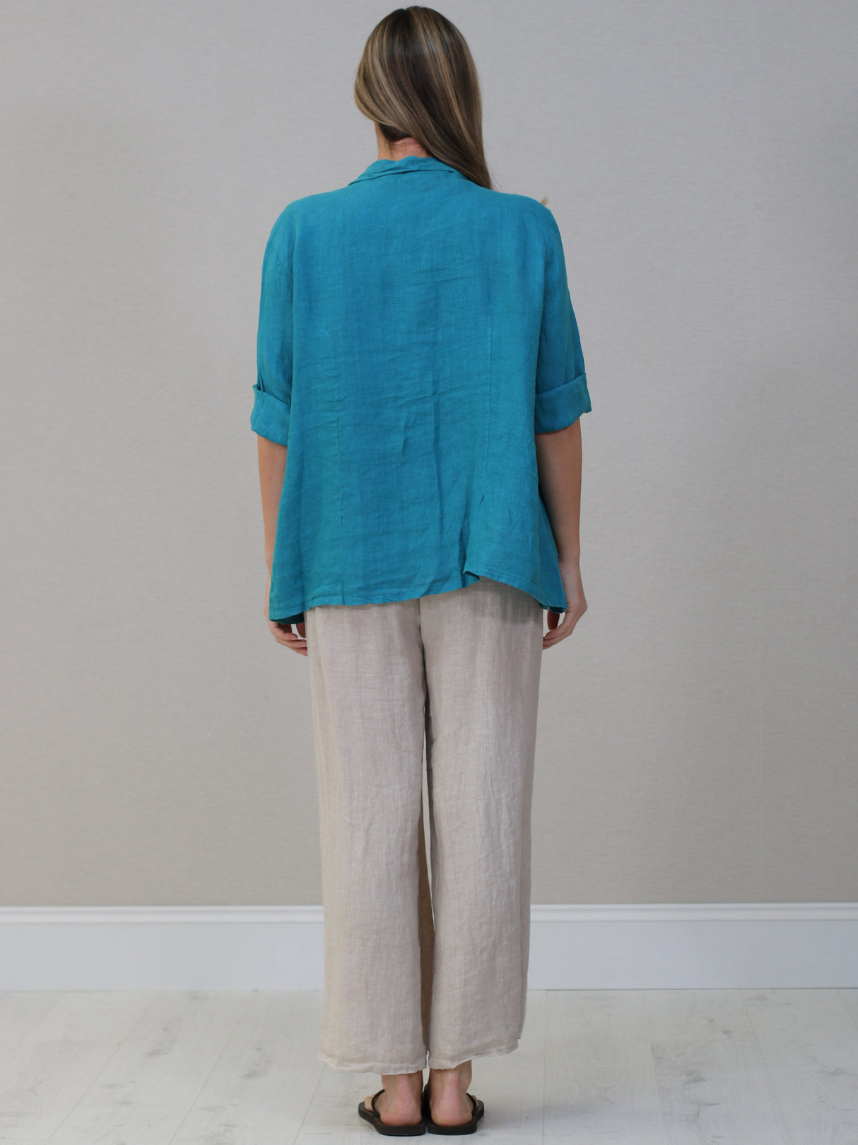 Shawl Collar Plain Linen Jacket