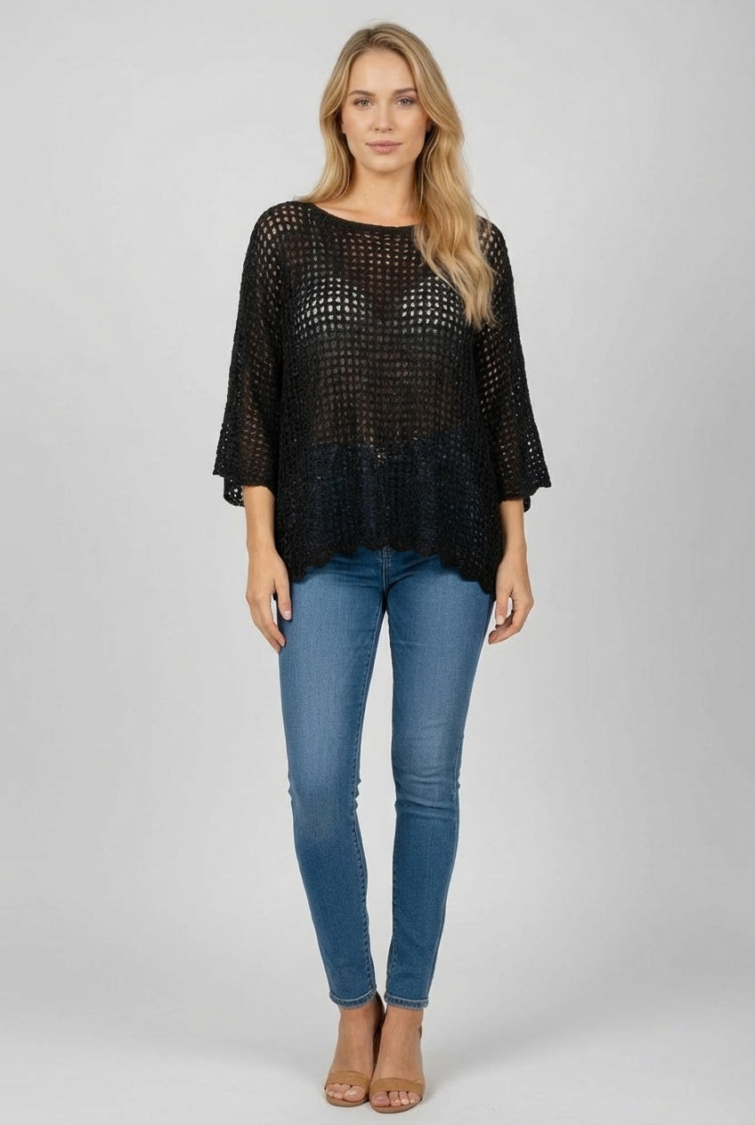 Batwing Crochet Knitted Top