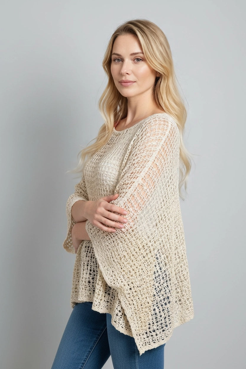Batwing Crochet Knitted Top