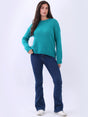 Crop Knit Boxy Jumper Aqua