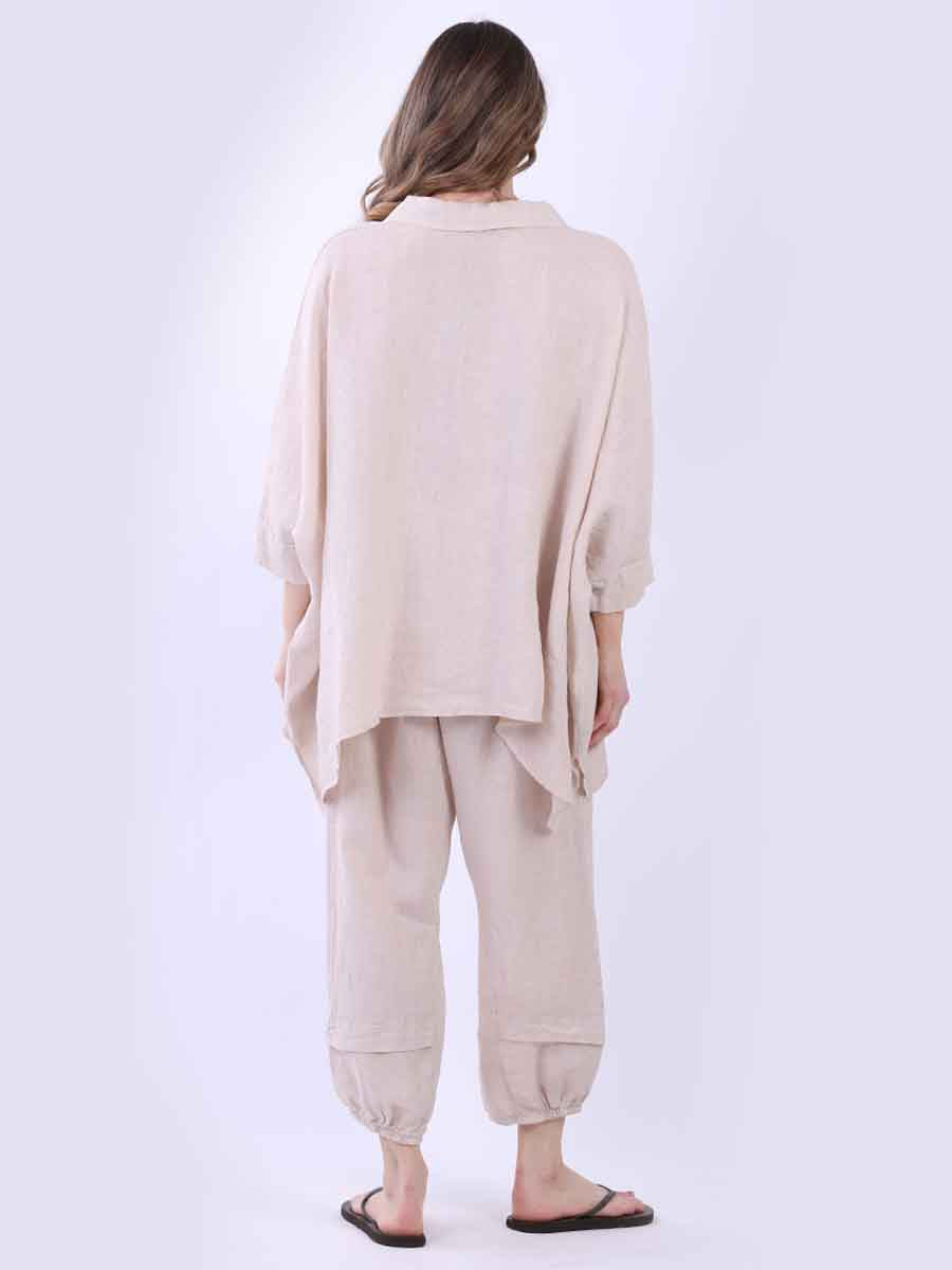 Plain Linen Lagenlook Batwing Top
