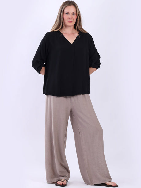 Plain Baggy Crop Top Black