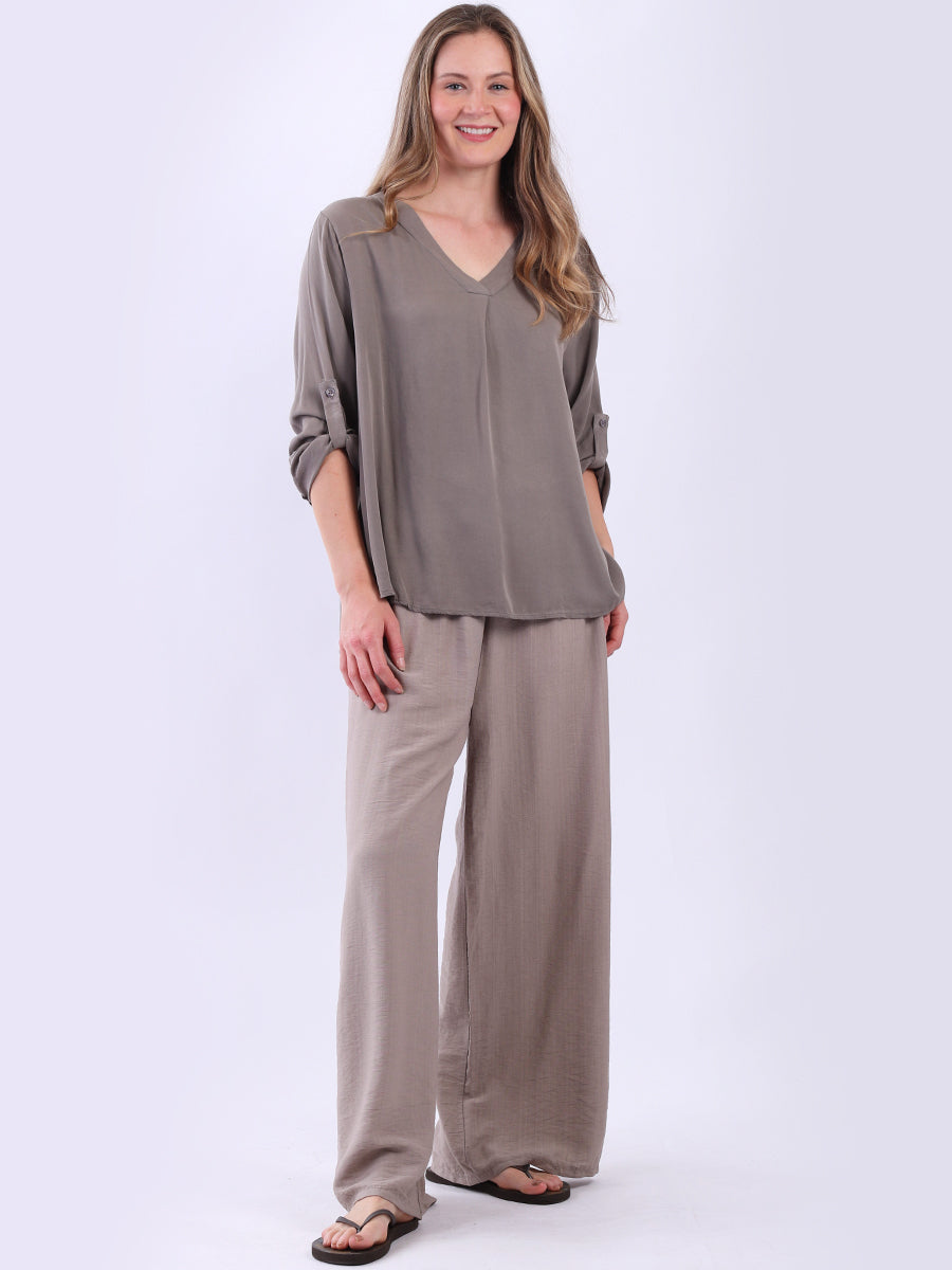 Plain Baggy Crop Top Mocha