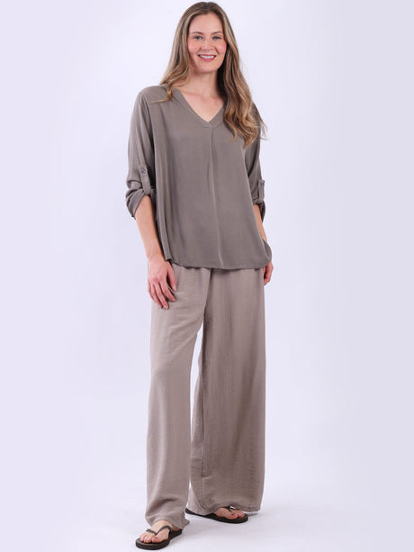 Plain Baggy Crop Top Mocha
