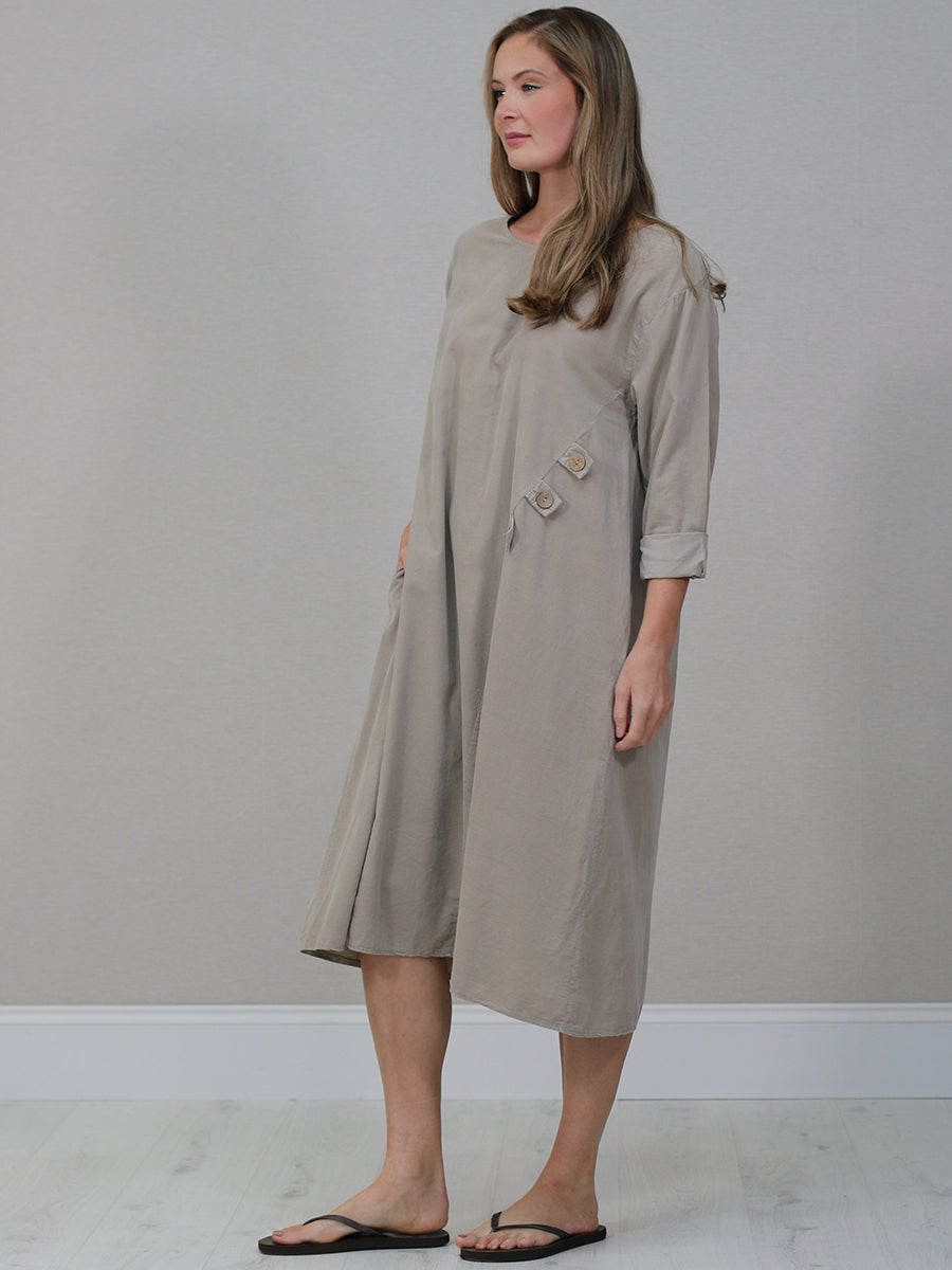 Solid Corduroy Oversized Midi Dress