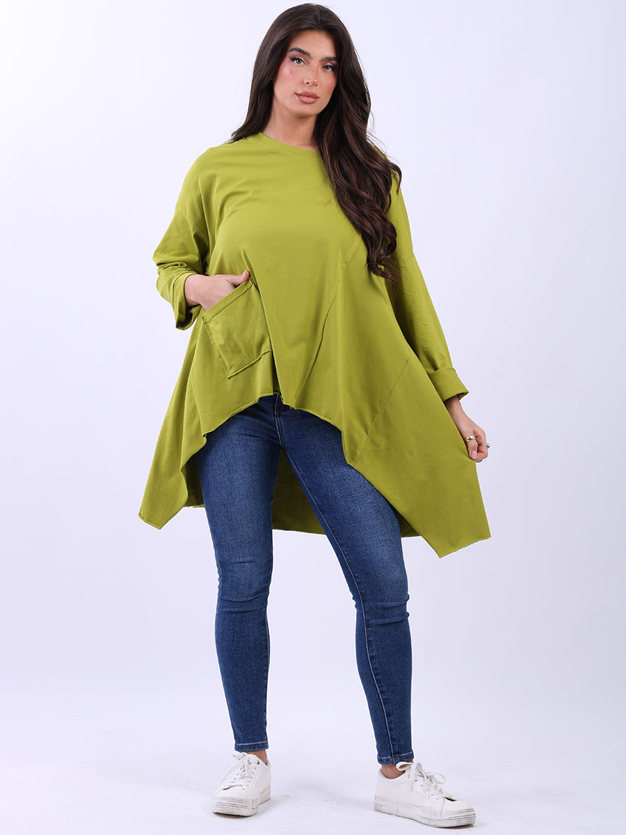 Cotton Sweat Top Lime Green