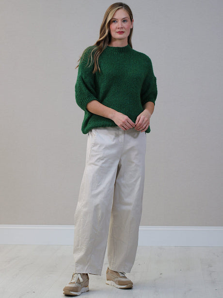 Wool Knitted Jumper Bottle Green