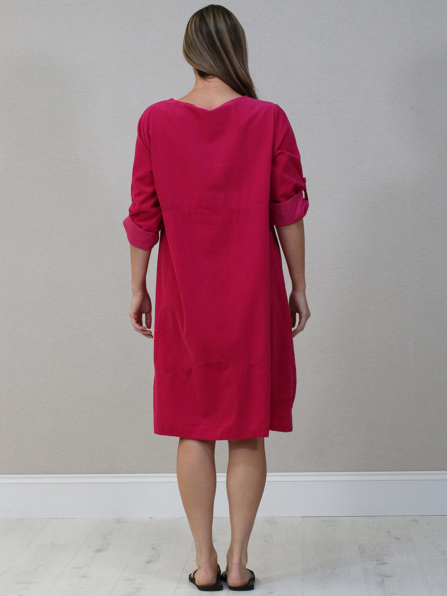 Women Plain Corduroy Midi Dress