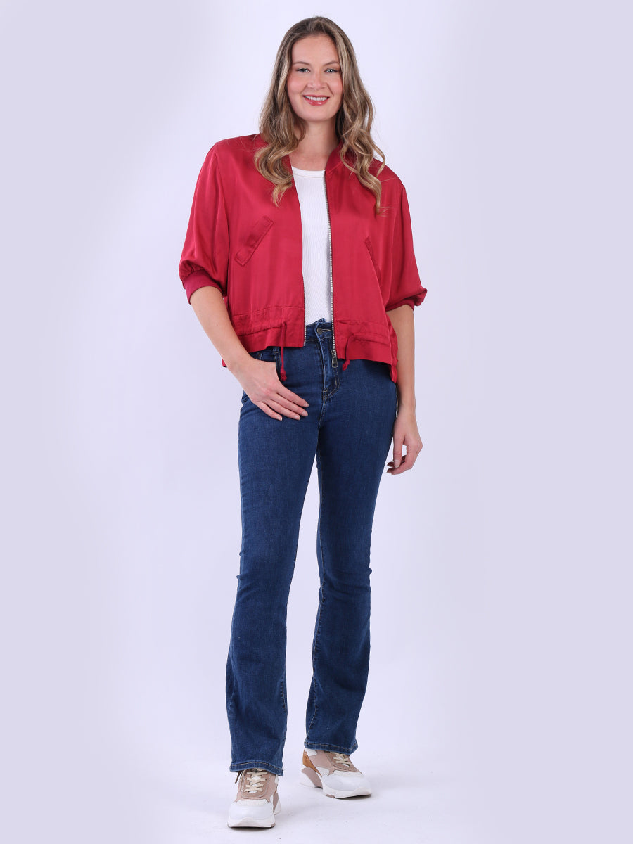 Plain Crop Jacket Wine