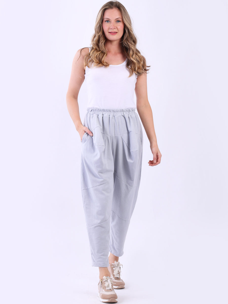 Ladies Plain Casual Relaxed Fit Cotton Trouser