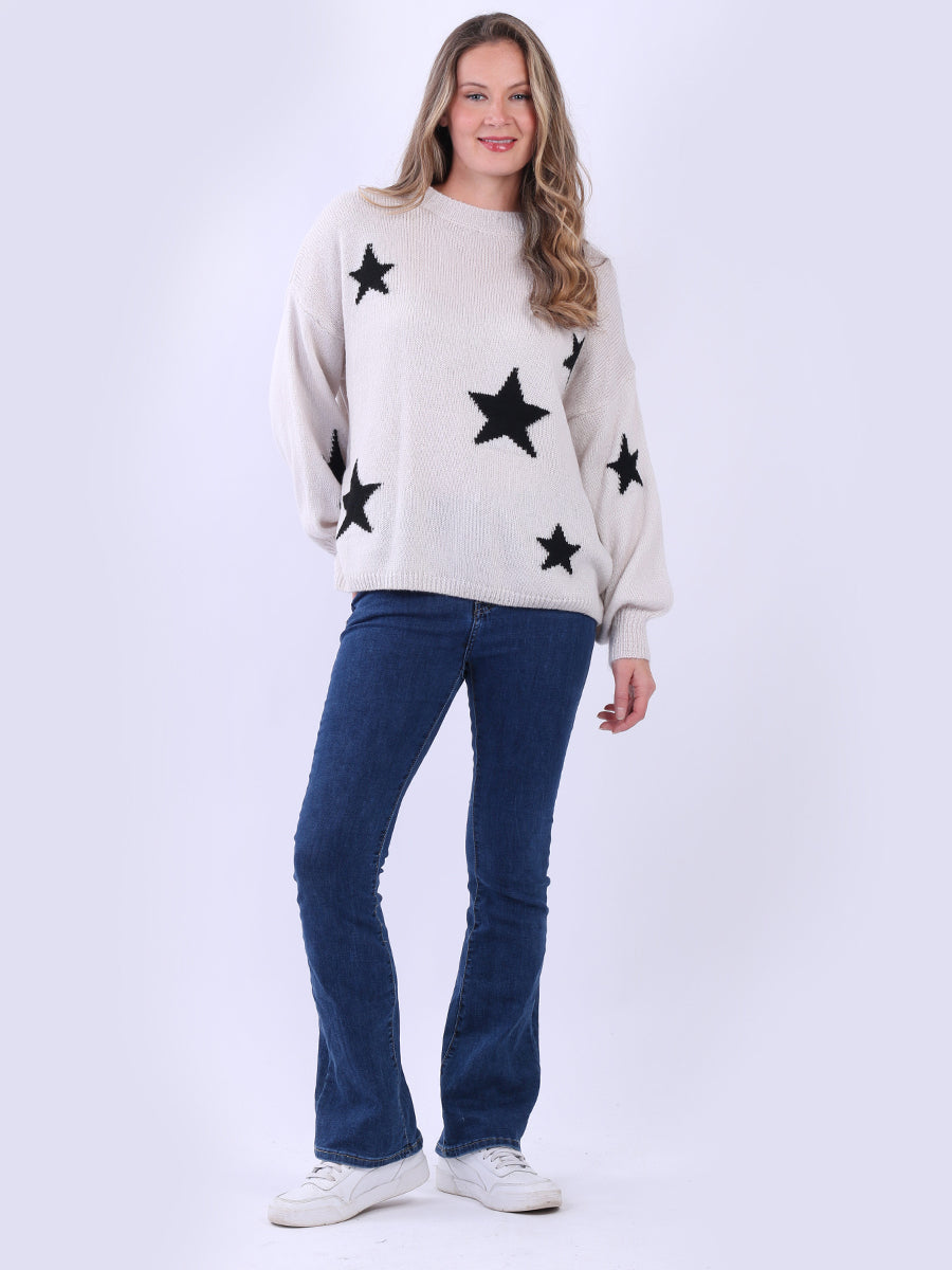Star Knit Woolen Jumper Mocha