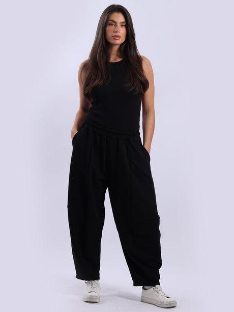 Relaxed Fit Cotton Trouser Black