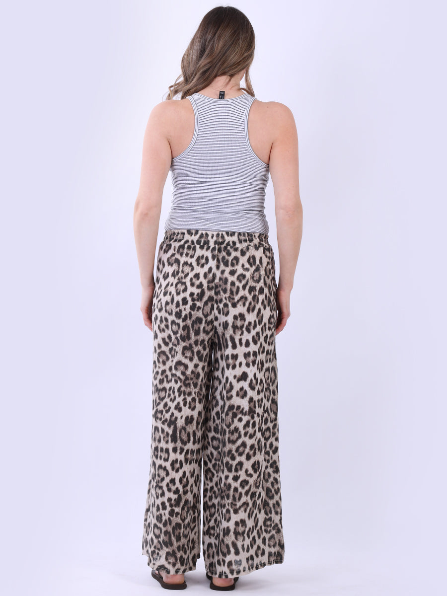 Leopard Print Linen Trouser