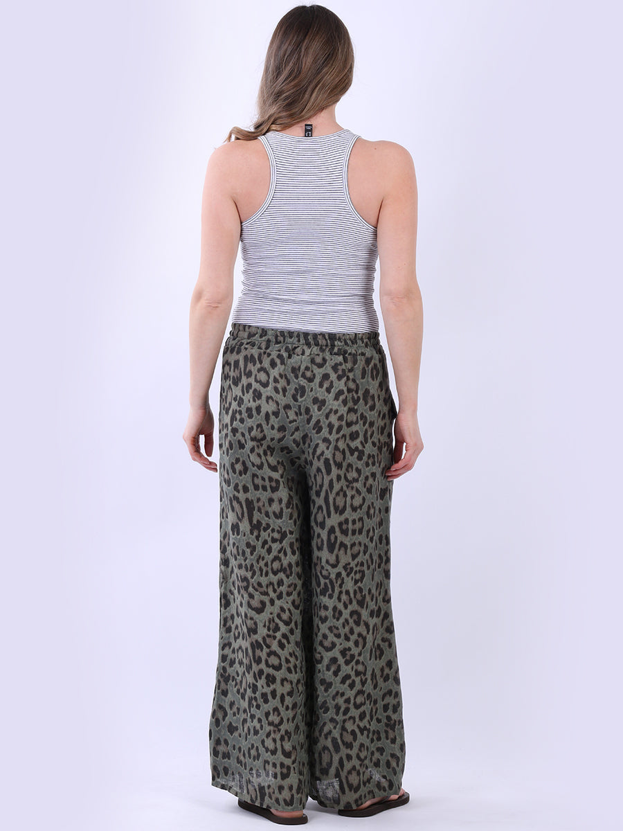 Leopard Print Linen Trouser