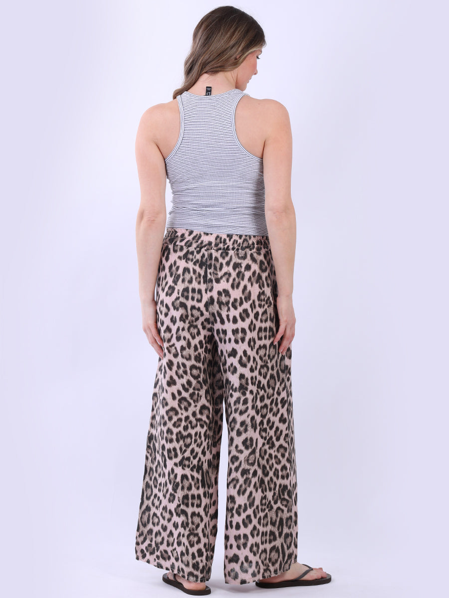Leopard Print Linen Trouser