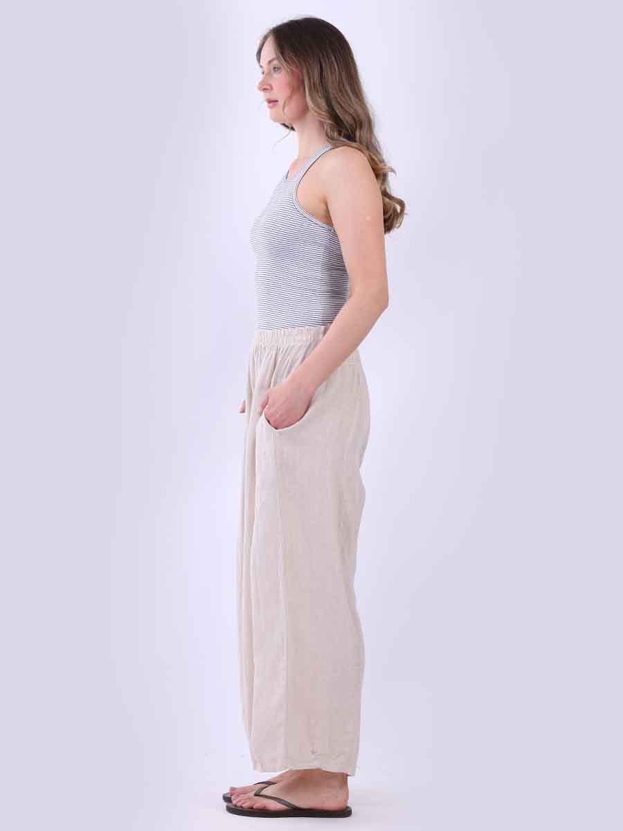 Women Plain Linen Universal Fit Pant