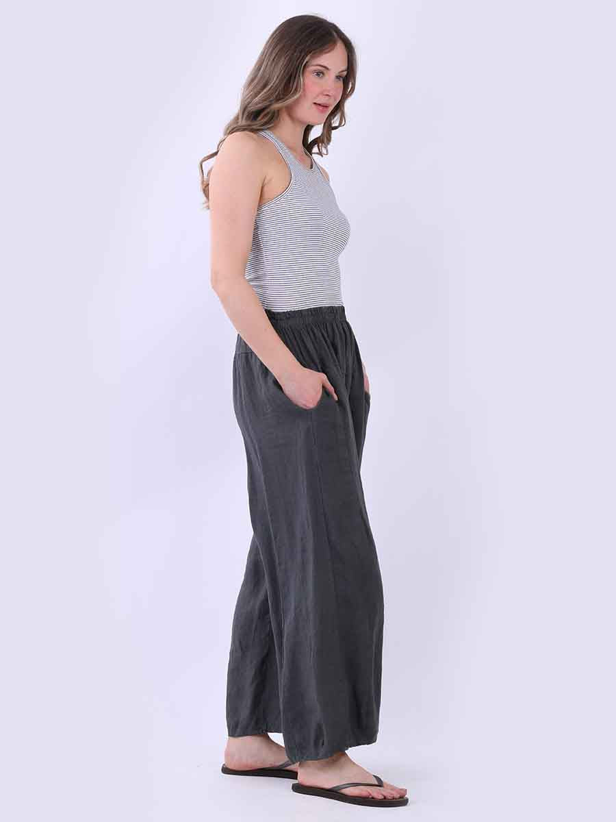 Women Plain Linen Universal Fit Pant