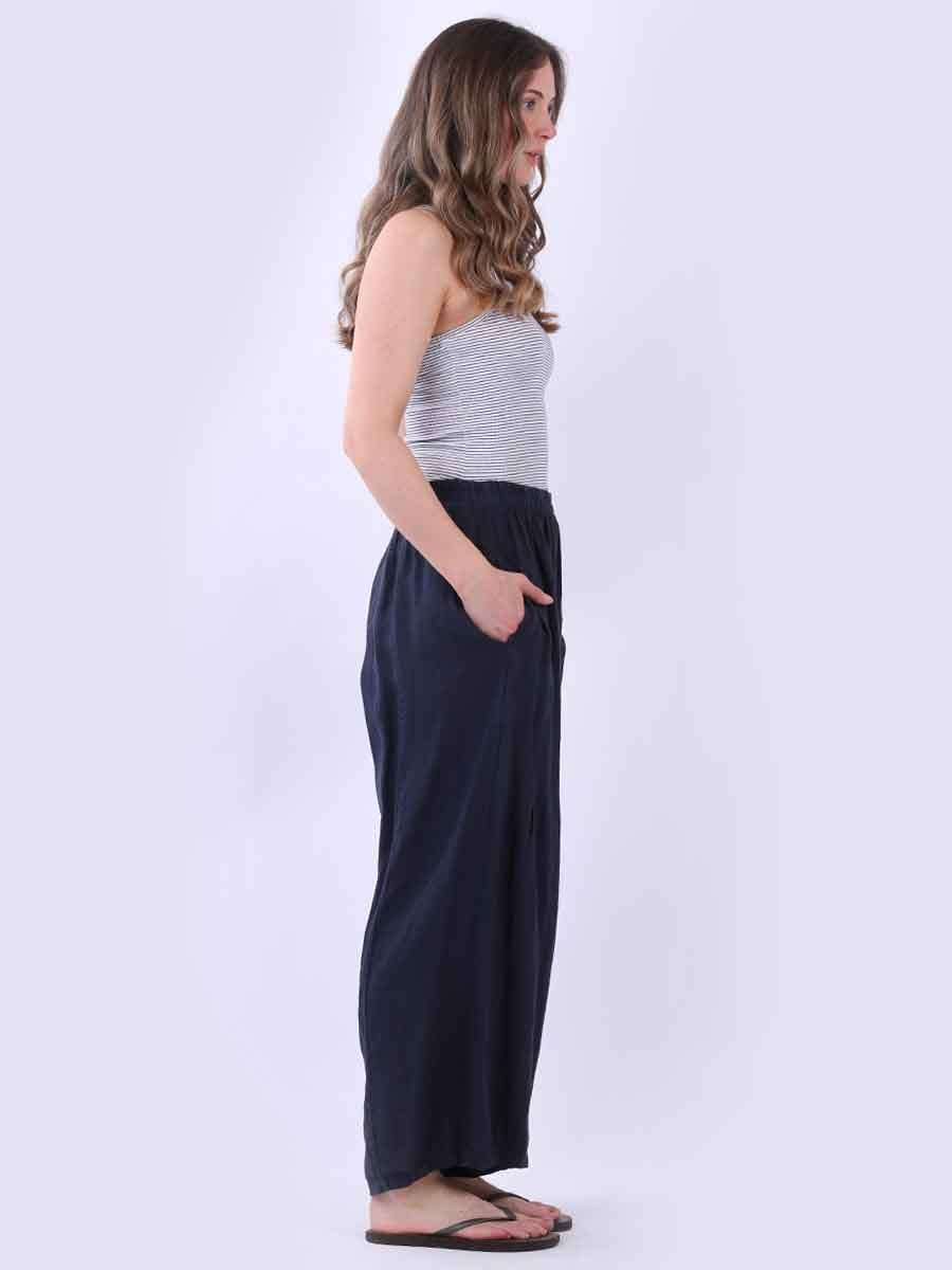 Women Plain Linen Universal Fit Pant