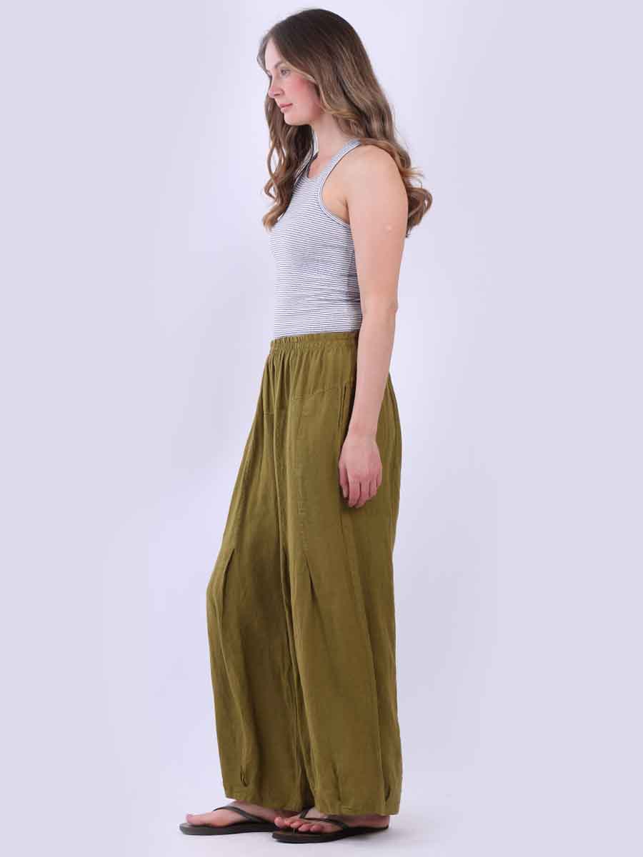 Women Plain Linen Universal Fit Pant